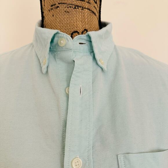 GAP The Modern Oxford Cotton Surf Spray Green Blue Preppy Summer Shirt Sz Small - Picture 3 of 13